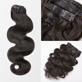 Soft Body Wave Seamless Clip in Human Hair Extensions Hair Pieces 135g 9pcs / 7pcs with Free Gift