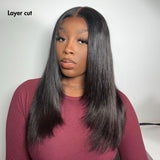 PreMax Wigs | Super Natural Hairline Silky Straight Glueless 13x4 Frontal Lace Wig Human Hair Pre-plucked