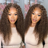 Newbie Only | Chocolate Brown Long Curly Glueless 5x5 Closure Long Wig 100% Human Hair