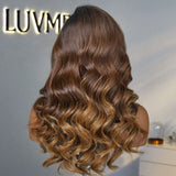 PartingMax Glueless Wig Ombre Brown Loose Body Wave 7x6 Closure HD Lace Pre Plucked & Bleached Ready to Go