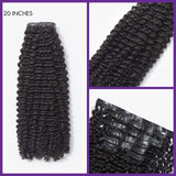 Full Kinky Curly Seamless Clip in Human Hair Extensions Hair Pieces 135g 9pcs / 7pcs with Free Gift