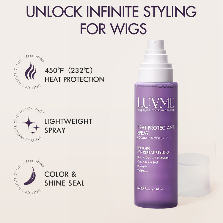 Wig Renewal Heat Protectant Spray, Leave-in Conditioner, up to 450¨H Heat Protection, Color & Shine Seal | US ONLY