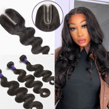 Upgraded Brazilian Hair | HD Lace Deep Part 2x6 Closure with 3 Bundles Virgin Body Wave Hair