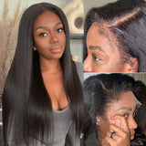 4C Edges | Natural Yaki Kinky Edges Free Parting 13x4 Undetectable Lace Front Wig | Afro Inspired