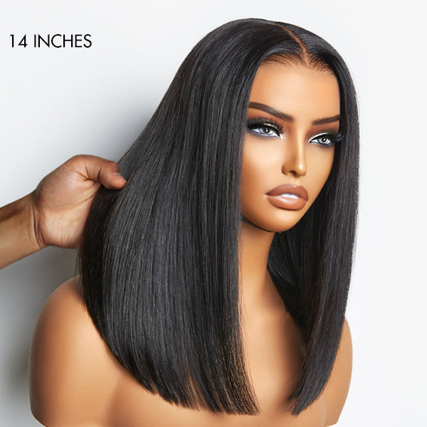 PreMax Wigs | Silky Blunt Cut Glueless 2x6 / 5x5 Closure Lace Shoulder Length Bob Wig Pre Plucked & Bleached