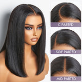 Silky Blunt Cut Glueless 5x5 Closure Lace Shoulder Length Bob Wig Ready to Go Pre Plucked & Bleached