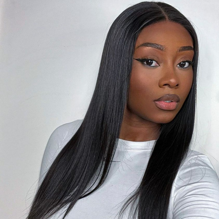 Silky Straight 360 Lace Long Wig 100% Human Hair Pre-bleached & Pre-plucked