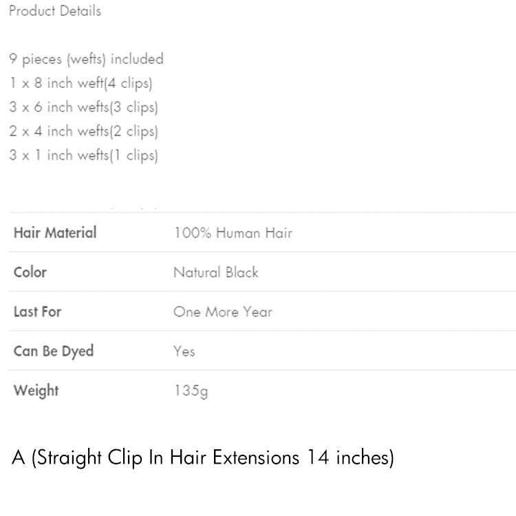 $79-$89 | Final Deal | 135g 9pcs Straight / Body Wave Clip in Hair Extensions |14 to 16 inches | No Code Needed