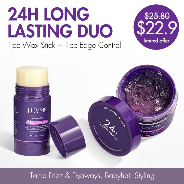 24H Long Lasting Duo | Wax Stick + Edge Control | US ONLY