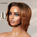 1 SEC INSTALL WIG | Elegant Boss Vibe Short Pixie Cut Natural Black / Ombre Brown Glueless Minimalist HD Lace Wig Ready to Go