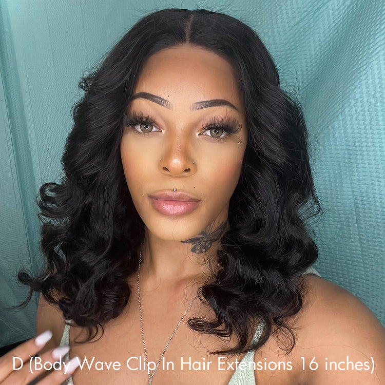 $79-$89 | Final Deal | 135g 9pcs Straight / Body Wave Clip in Hair Extensions |14 to 16 inches | No Code Needed