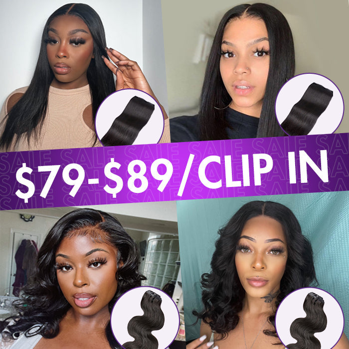 $79-$89 | Final Deal | 135g 9pcs Straight / Body Wave Clip in Hair Extensions |14 to 16 inches | No Code Needed