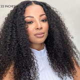 PartingMax Glueless Wig Kinky Curly 7x6 Closure HD Lace Long Curly Wig Pre Plucked & Bleached Ready to Go