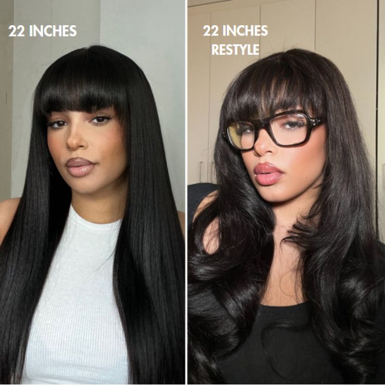 Special Deal | Breathable Cap Yaki Straight Ultra Natural Minimalist Lace Long Wig with Bangs