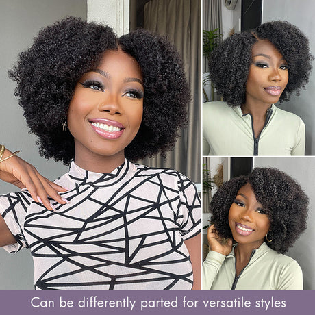 Go Natural Ease | Breathable Cap Natural Bouncy Fluffy Jerry Curl Glueless 5x5 Closure Lace Wig Ready to Go