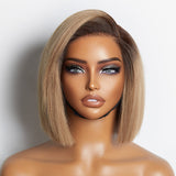 Put On & Go Blunt Cut Straight Bob Minimalist HD Lace Glueless C Part Wig