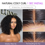 Gorgeous Natural Coily Curl Glueless 5x5 Closure HD Transparent Lace Wig Breathable Cap