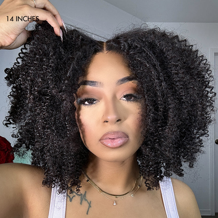 Gorgeous Natural Coily Curl Glueless 5x5 Closure HD Transparent Lace Wig Breathable Cap