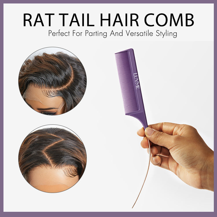 1pc C Curved Rat Tail Comb for All Hair Types, Anti Static & Heat Resistant