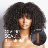 Ready to Go Bouncy Jerry Curl Glueless Minimalist Lace Wig with Bangs