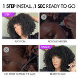 Ready to Go Bouncy Jerry Curl Glueless Minimalist Lace Wig with Bangs