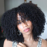 Ready to Go Bouncy Jerry Curl Glueless Minimalist Lace Wig with Bangs