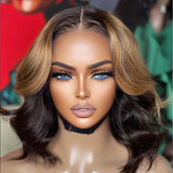 Elegant Peekaboo Ombre Blonde Loose Wave Glueless 5x5 Closure Lace Wig