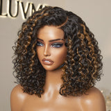 1 SEC INSTALL WIG | Casual Blonde Highlights Funmi Curly Glueless Minimalist HD Lace Short Curly Wig