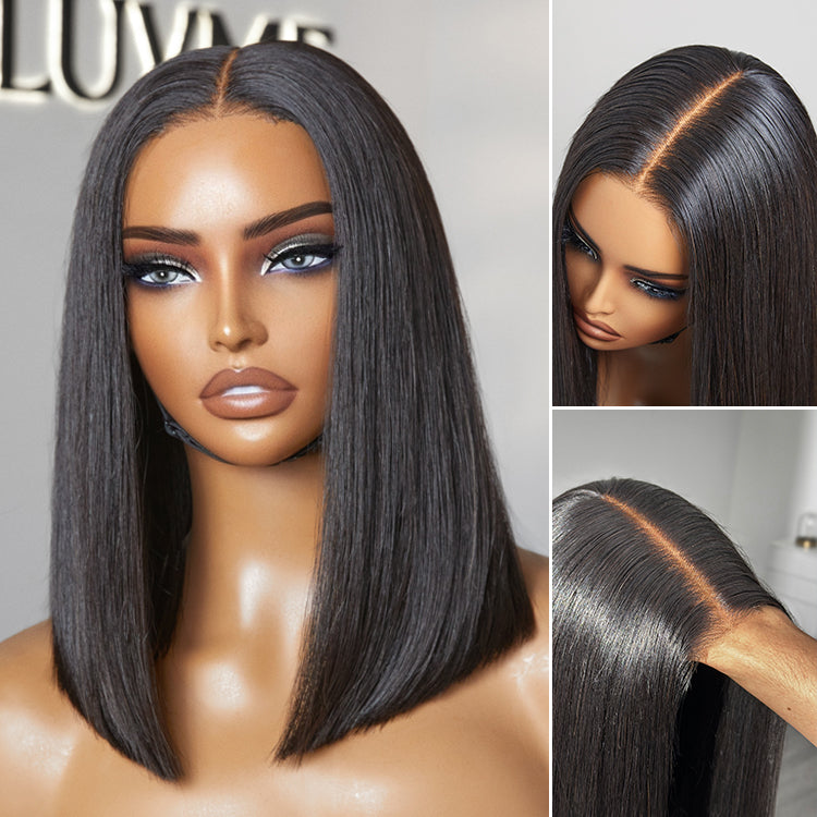 Special Deal | 1 SEC INSTALL WIG | Deep Middle Part Blunt Cut Bob Glueless 2x6 Closure Invisible HD Lace Wig