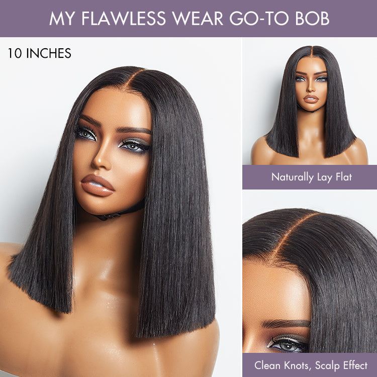 Special Deal | 1 SEC INSTALL WIG | Deep Middle Part Blunt Cut Bob Glueless 2x6 Closure Invisible HD Lace Wig