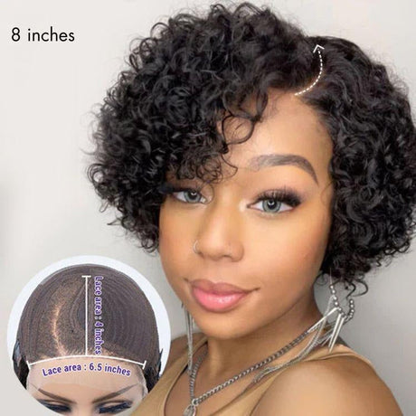 1 SEC INSTALL WIG | Honey Blonde Highlight / Natural Black Kinky Curly Glueless Minimalist HD Lace Classic Short Wig