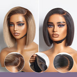 Put On & Go Blunt Cut Straight Bob Minimalist HD Lace Glueless C Part Wig