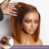 Newbie Only | Ginger Ombre Silky Blunt Cut Glueless 13x4 Lace Front Short Bob Wig 100% Human Hair