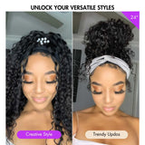 beixhair Hair Throw On & Go Deep Wave No Lace Glueless Long Headband Wig 100% Human Hair (Get Free Trendy Headbands)