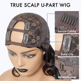 Kinky Straight U Part Quick & Easy Affordable 100% Human Hair Wig (Get One Clip Free)