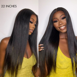 180% Density Bone Straight Glueless 5x5 Closure HD Lace Wig