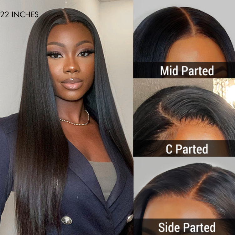 180% Density Bone Straight Glueless 5x5 Closure HD Lace Wig