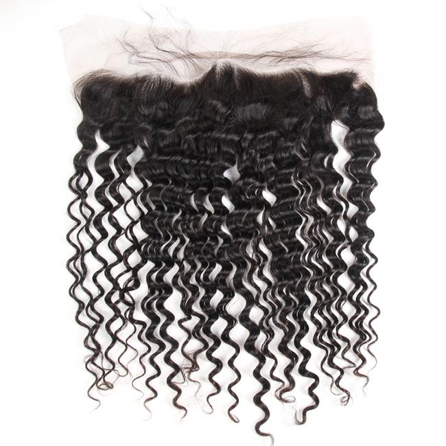 1pc Deep Wave 13x4 Lace Frontal 100% Human Hair