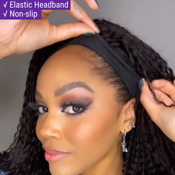 beixhair Hair Throw On & Go Deep Wave No Lace Glueless Long Headband Wig 100% Human Hair (Get Free Trendy Headbands)