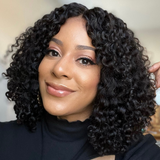 Kinky Curly Minimalist HD Lace Glueless Mid Part Short Wig 100% Human Hair