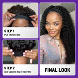 beixhair Hair Throw On & Go Deep Wave No Lace Glueless Long Headband Wig 100% Human Hair (Get Free Trendy Headbands)