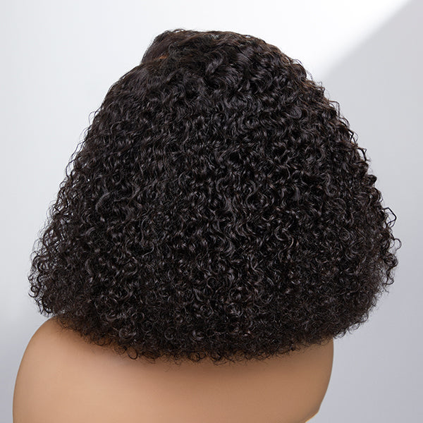 Newbie Only | Full Kinky Curly 5x5 Closure HD Lace Glueless Side Part Neck Length Wig 100% Human Hair