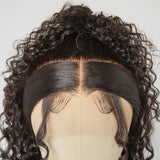 Zoe Unique Sleek-top Deep Wave Glueless 13x4 Frontal Lace Mid Part Long Wig 100% Human Hair