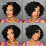 Trendy Short Cut Curly Minimalist HD Lace Glueless Side Part Wig 100% Human Hair