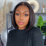 Newbie Only | Pre-bleached Glueless Middle Part Wide T Lace Bob Wig 100% Human Hair | Easy & Daily