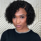 Short Cut Wig HD lace Undetectable Lace Wig Deep Curly Wig Pre-plucked Hairline Wig