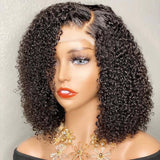 Brazilian Afro Kinky Curly Bob Wig 4x4 Human Hair Closure Wigs