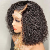 Brazilian Afro Kinky Curly Bob Wig 4x4 Human Hair Closure Wigs