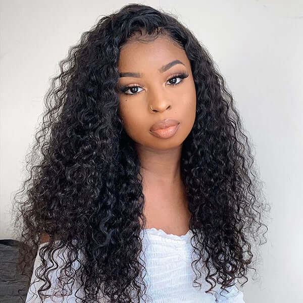 Deep Wave Glueless 13x4 Frontal Lace Wig Human Hair
