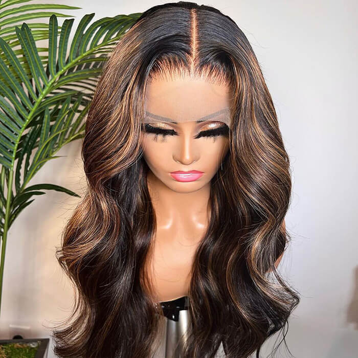 Gorgeous Mix Color Chestnut Brown Body Wave 13x4 Transparent HD Lace Front Wigs Human Hair